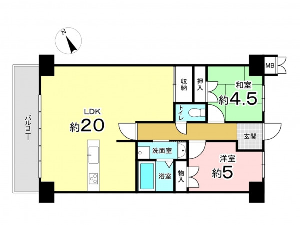 東大阪市日下町、収益物件/住宅の間取り画像です