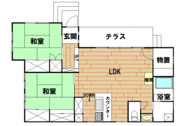 北佐久郡軽井沢町大字長倉、中古一戸建ての間取り画像です