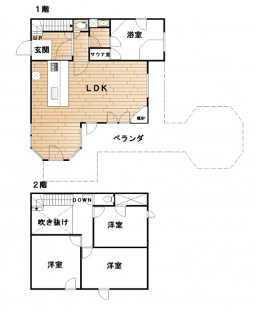 北佐久郡軽井沢町大字発地、中古一戸建ての間取り画像です