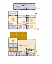 北佐久郡軽井沢町大字長倉、中古一戸建ての間取り画像です