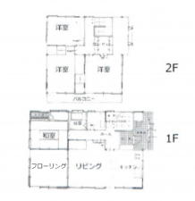 北佐久郡軽井沢町大字長倉、中古一戸建ての間取り画像です