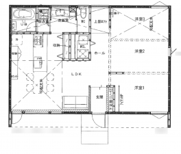 北佐久郡御代田町大字御代田、新築一戸建ての間取り画像です