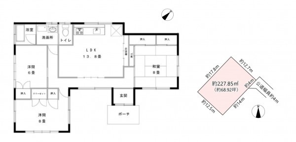 北佐久郡御代田町大字御代田、中古一戸建ての間取り画像です