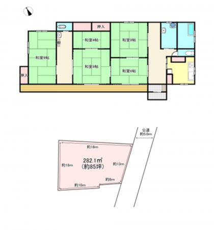 南佐久郡佐久穂町大字高野町、中古一戸建ての間取り画像です