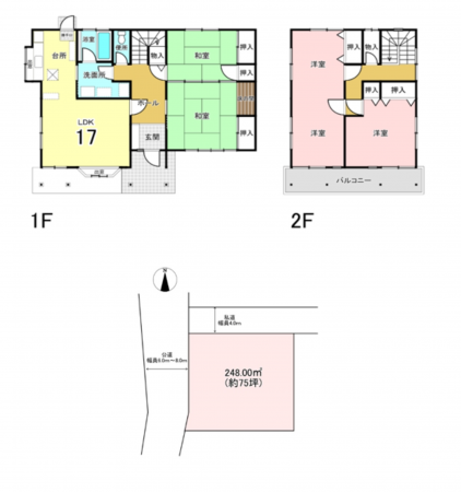 佐久市根々井、中古一戸建ての間取り画像です