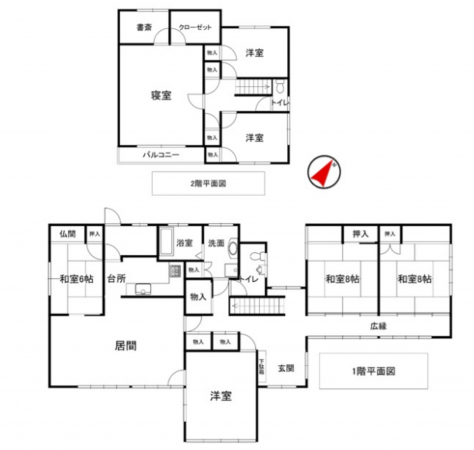 北佐久郡御代田町、中古一戸建ての間取り画像です