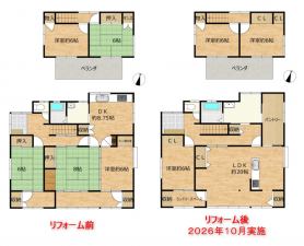 佐久市中込、中古一戸建ての間取り画像です