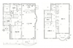 北佐久郡軽井沢町大字長倉、中古一戸建ての間取り画像です