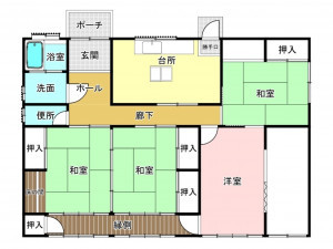 佐久市下越、中古一戸建ての間取り画像です