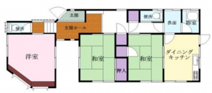 北佐久郡軽井沢町大字長倉、中古一戸建ての間取り画像です