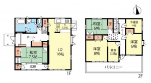 佐久市根々井、中古一戸建ての間取り画像です