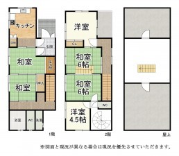大津市穴太、中古一戸建ての間取り画像です
