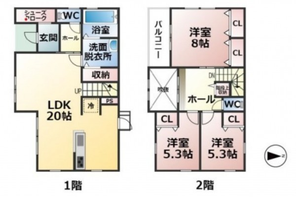 大津市坂本、中古一戸建ての間取り画像です