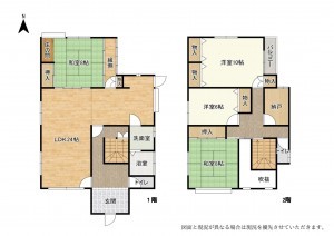 大津市桜野町、中古一戸建ての間取り画像です