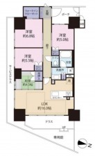 大津市柳が崎、マンションの間取り画像です