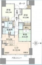 大津市におの浜、マンションの間取り画像です