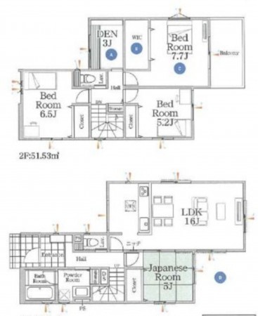 大津市今堅田、新築一戸建ての間取り画像です