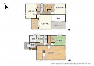 大津市今堅田、新築一戸建ての間取り画像です