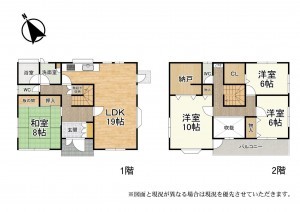 大津市仰木の里東、中古一戸建ての間取り画像です