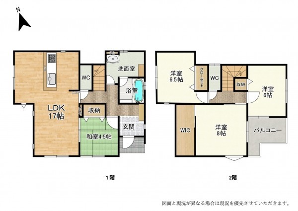 大津市下阪本、新築一戸建ての間取り画像です