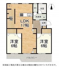 大津市打出浜、マンションの間取り画像です