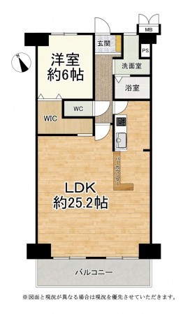 大津市真野、マンションの間取り画像です