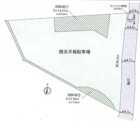 大津市本宮、土地の間取り画像です