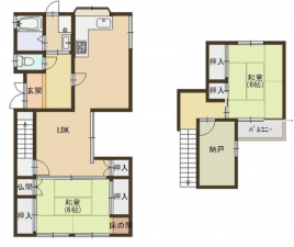 大津市瀬田、中古一戸建ての間取り画像です