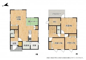 大津市唐崎、新築一戸建ての間取り画像です