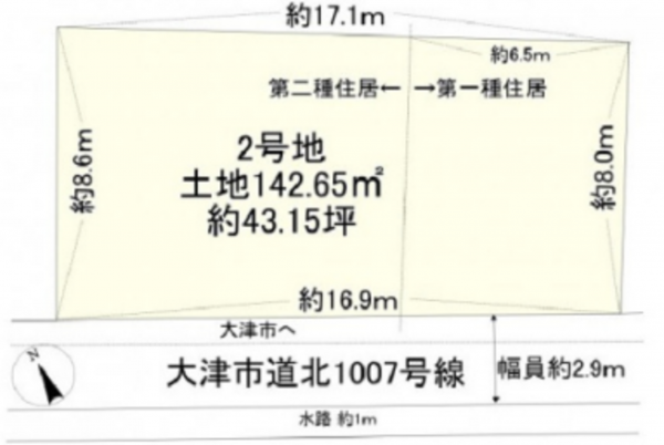 大津市真野、土地の間取り画像です