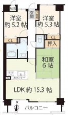 大津市神領、マンションの間取り画像です