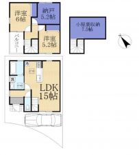 大津市大将軍、新築一戸建ての間取り画像です