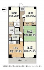 大津市湖城が丘、マンションの間取り画像です