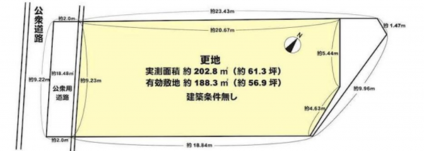 大津市稲津、土地の間取り画像です