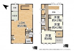 大津市杉浦町、中古一戸建ての間取り画像です