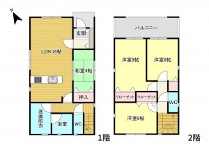 大津市下阪本、新築一戸建ての間取り画像です