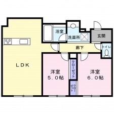 草津市大路、マンションの間取り画像です