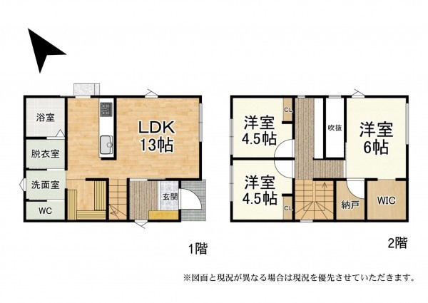 草津市矢橋町、新築一戸建ての間取り画像です