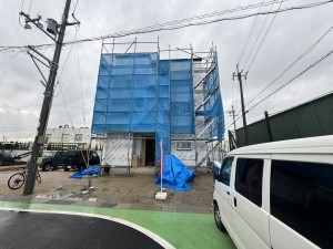 草津市西渋川、新築一戸建ての外観画像です