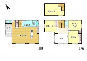 草津市西草津、新築一戸建ての間取り画像です