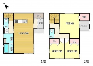 草津市平井、新築一戸建ての間取り画像です