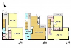 草津市木川町、中古一戸建ての間取り画像です