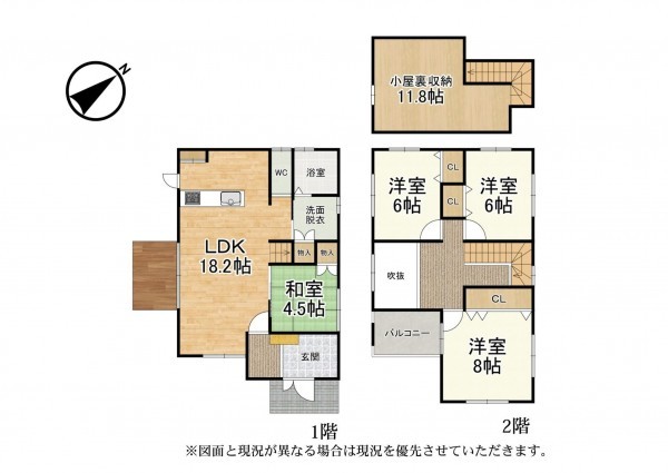 草津市新浜町、新築一戸建ての間取り画像です