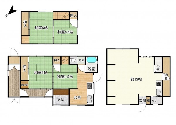 草津市草津、中古一戸建ての間取り画像です