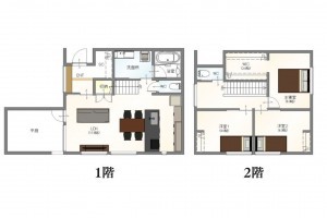 大津市蓮池町、新築一戸建ての間取り画像です