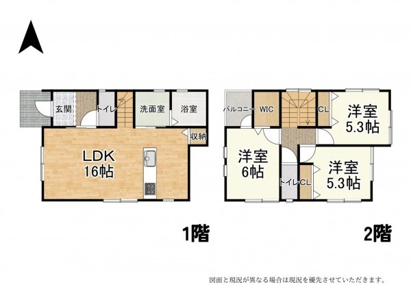 大津市弥生町、新築一戸建ての間取り画像です