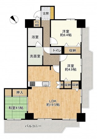 大津市西の庄、マンションの間取り画像です