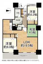 大津市皇子が丘、マンションの間取り画像です