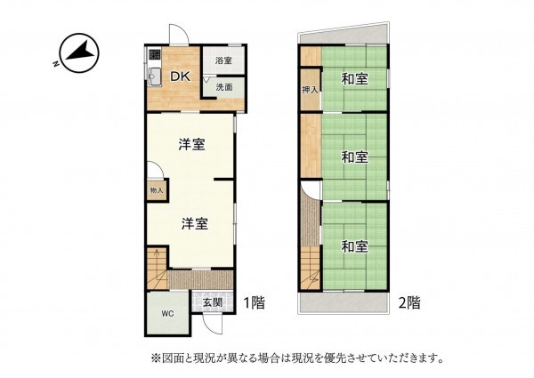 大津市瀬田、中古一戸建ての間取り画像です