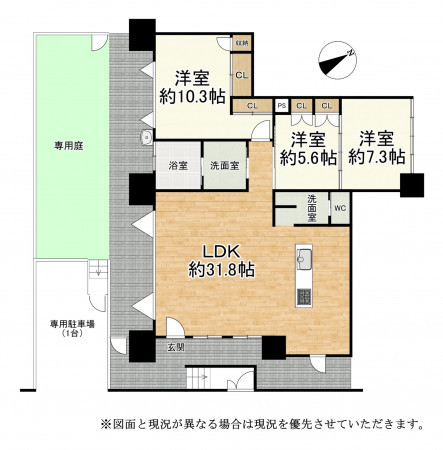 大津市螢谷、マンションの間取り画像です